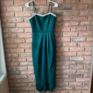 Elegant Hunter Green Dress Size 4P NWOT